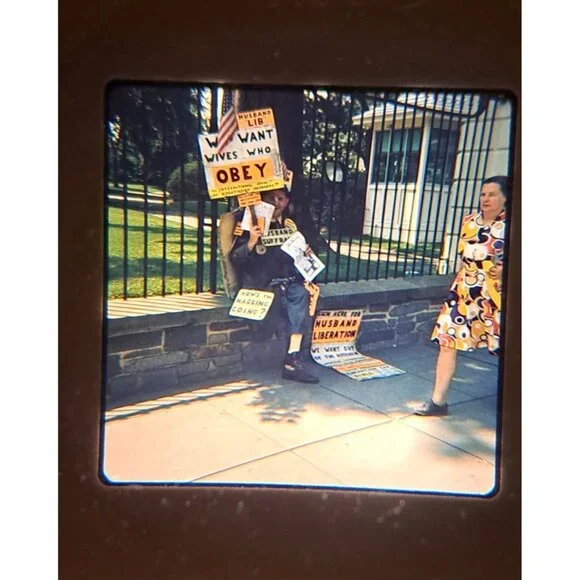 Vintage Color Slide Harry Britton Husband Lib Protester June 1973 Washington DC - Picture 5 of 7